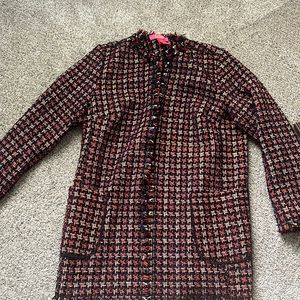 Catherine MaLabdrino Petite Large Orange and Blue Blazer